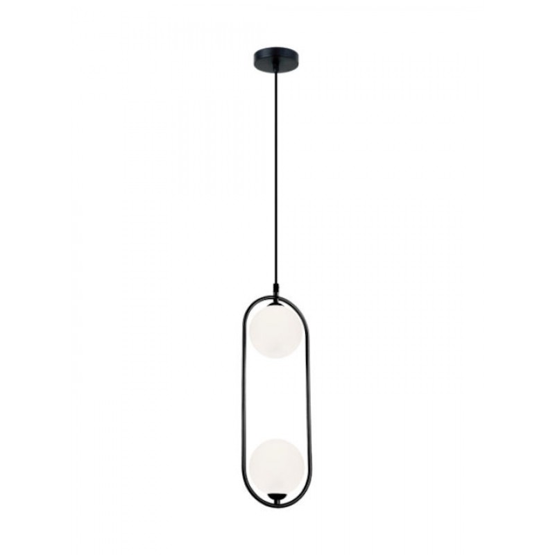 Viokef Fancy Μοντέρνο Κρεμαστό Φωτιστικό Δίφωτο με Ντουί G9 σε Μαύρο Χρώμα Κωδικός: 4208700