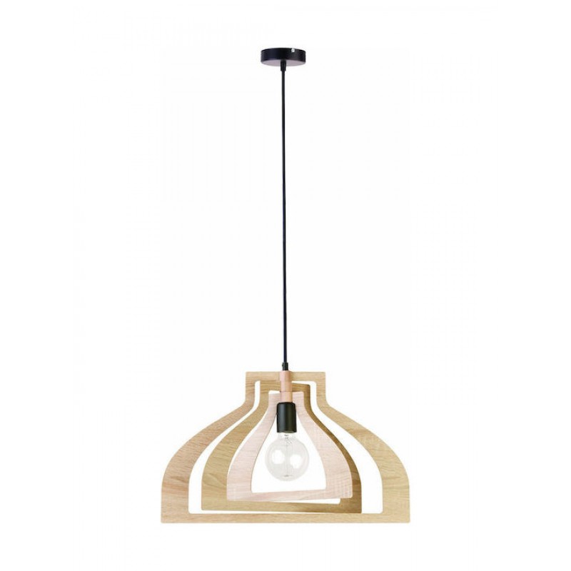 Viokef Roxie Μοντέρνο Κρεμαστό Φωτιστικό Μονόφωτο με Ντουί E27 σε Καφέ Χρώμα Κωδικός: 4184400