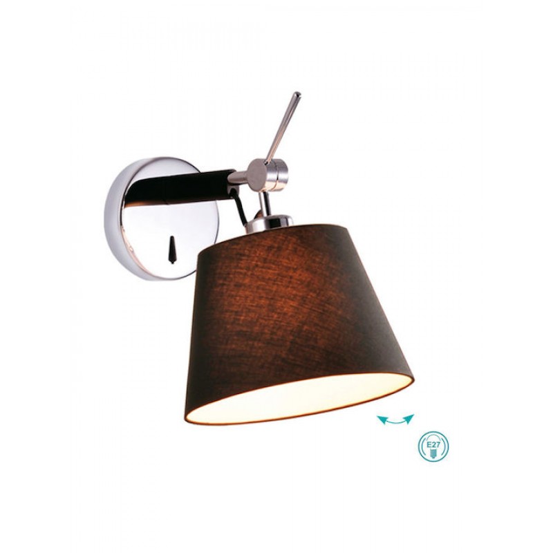 Viokef Filipa Κλασικό Φωτιστικό Τοίχου με Ντουί E27 σε Μαύρο Χρώμα Κωδικός: 4146200