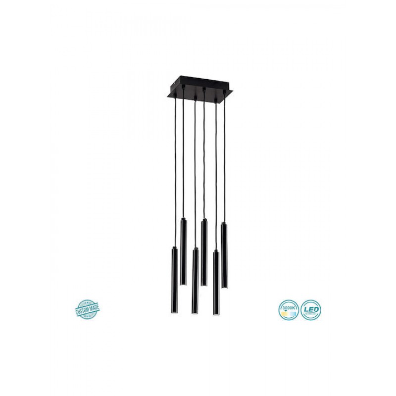 Viokef Duct Μοντέρνο Κρεμαστό Φωτιστικό με Ενσωματωμένο LED σε Μαύρο Χρώμα Κωδικός: 3082900