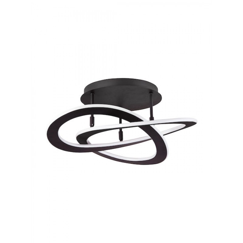 Viokef Charlie Μοντέρνα Μεταλλική Πλαφονιέρα Οροφής με Ενσωματωμένο LED σε Μαύρο χρώμα 52cm Κωδικός: 4235700