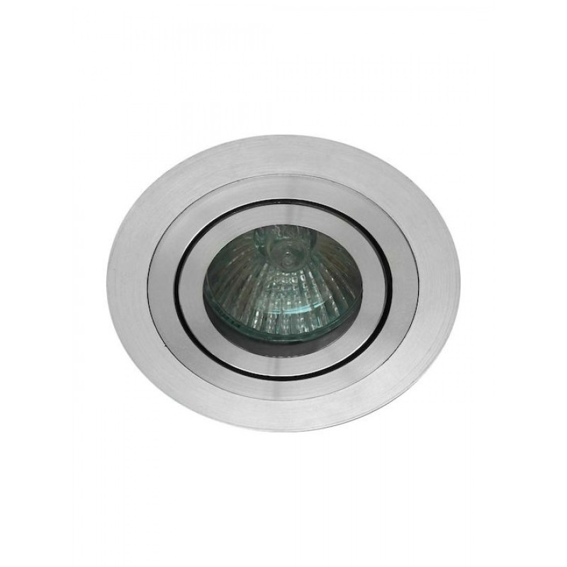 Viokef Richard Στρογγυλό Μεταλλικό Χωνευτό Σποτ με Ντουί GU10 σε Ασημί χρώμα 9.2x9.2cm Κωδικός: 4106400