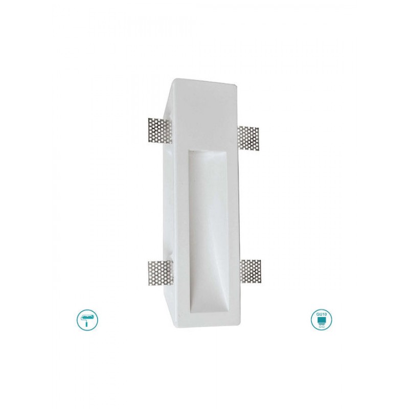 Viokef Aster Παραλληλόγραμμο Γύψινο Χωνευτό Σποτ με Ντουί GU10 σε Λευκό χρώμα 10x7.3cm Κωδικός: 4147300