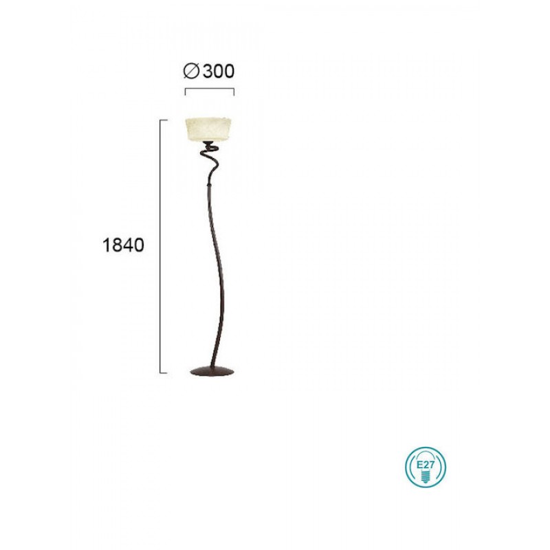 Viokef Simona Μοντέρνο Φωτιστικό Δαπέδου Υ184xΜ30εκ. με Ντουί για Λαμπτήρα E27 σε Καφέ Χρώμα Κωδικός: 467300