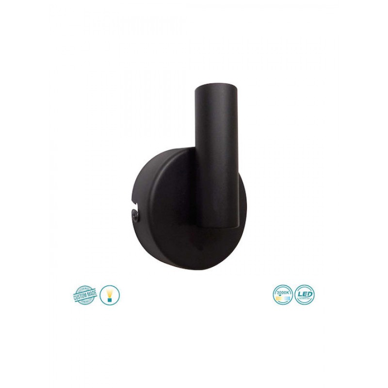 Viokef Duct Μοντέρνο Φωτιστικό Τοίχου με Ενσωματωμένο LED και Θερμό Λευκό Φως σε Μαύρο Χρώμα Πλάτους 8cm Κωδικός: 3989600