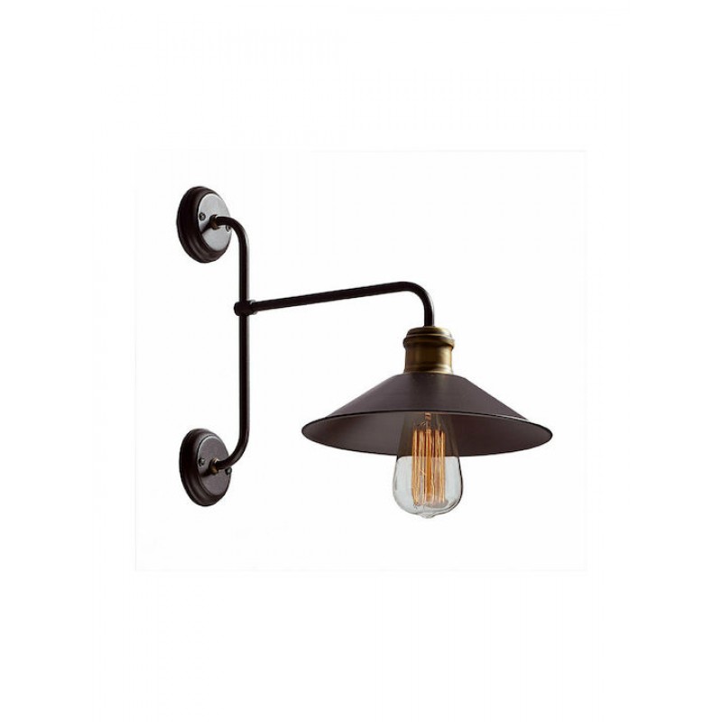 Viokef Rustic Vintage Φωτιστικό Τοίχου με Ντουί E27 σε Καφέ Χρώμα Πλάτους 23cm Κωδικός: 3083600