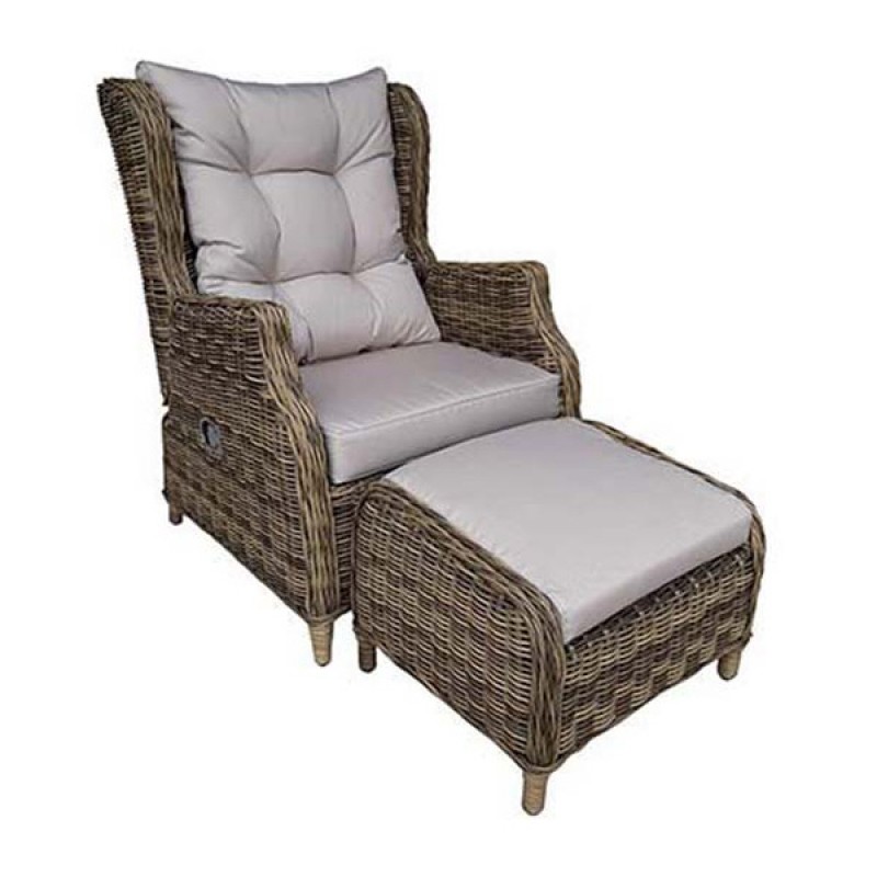 ΠΟΛΥΘΡΟΝΑ 2ΤΜΧ ΜΕ ΥΠΟΠΟΔΙΟ WICKER– RATTAN ΚΑΙ ΥΔΡΑΥΛΙΚΟ ΣΥΣΤΗΜΑ ΑΝΑΚΛΙΣΗΣ ΠΛΑΤΗΣ – KARMA