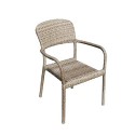 Σετ 5  τμχ Καθιστικό Κήπου αλουμινίου - wicker ( 4 τμχ LILY 5184 G+  1 τμχ 5217 G Τραπέζι Wicker 70χ70χ75 )