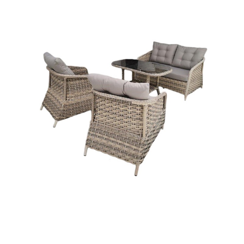 HANNAH Σετ / 4 τεμ. BLIUMI Σκελετός: Aλουμινίου Wicker