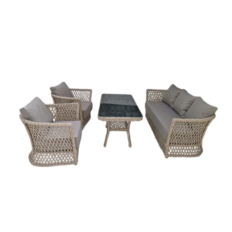 REGINA ΣΕΤ 4 ΤΕΜΑΧΙΩΝ BLIUMI Σκελετός: Aλουμινίου Wicker: Στριφτό ολόκληρο 6mm  