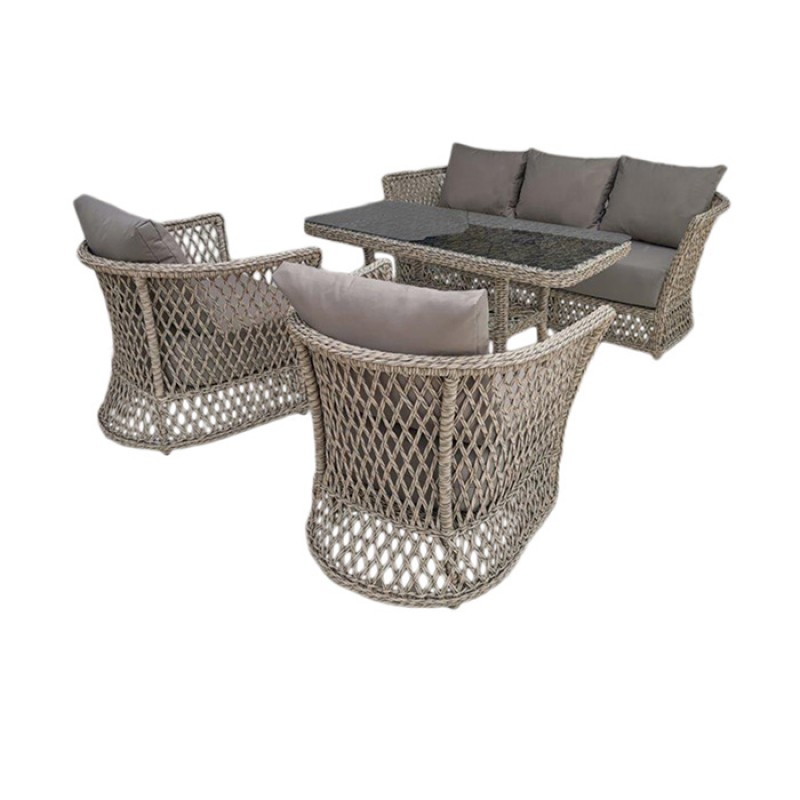 REGINA ΣΕΤ 4 ΤΕΜΑΧΙΩΝ BLIUMI Σκελετός: Aλουμινίου Wicker: Στριφτό ολόκληρο 6mm  