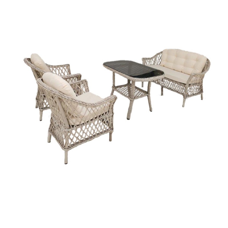 TORAJIA Σετ / 4 τεμ. BLIUMI Σκελετός: Aλουμινίου Wicker