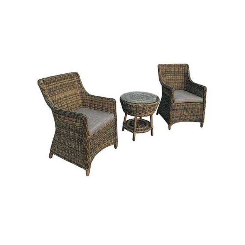 Σετ τραπεζαρία κήπου/Wicker σαλόνι στρογγυλό SANTA σετ 3τεμ