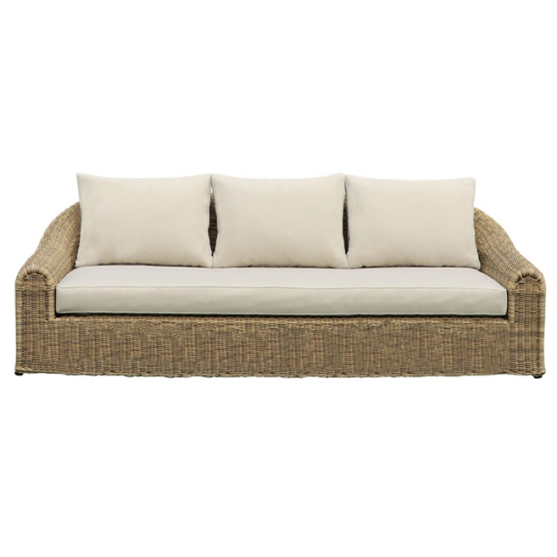 BLIUMIS  VERONICA ΣΕΤ 5 ΤΜΧ - Σαλόνι αλουμινίου- Wicker 265 * 106 + Μαξιλάρι 12 cm εκρού