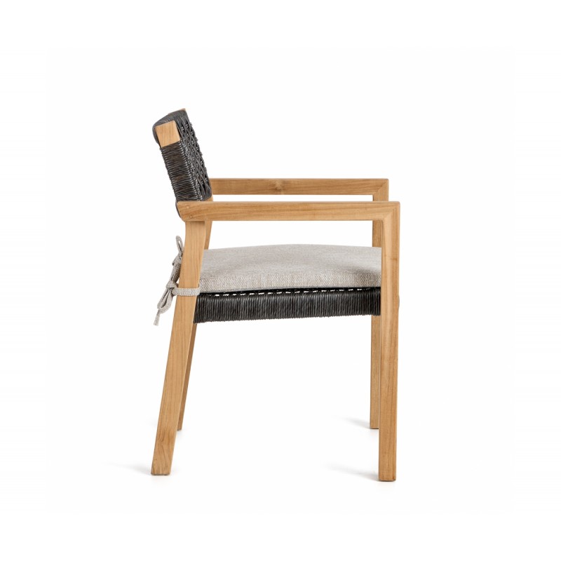 SOMMERSET AC  Πολυθρόνα με συνθετικό rattan και ξυλο Teak  Ύψος: 81cm  Μήκος: 60cm Βάθος: 58cm 