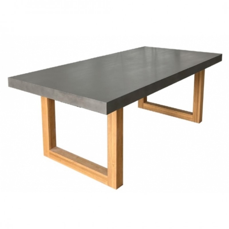 Τραπέζι φαγητού OLDE σε χρώμα gray και βάση από ξύλο Teak σε φυσικό χρώμα   Ύψος: 77 Μήκος: 180  Βάθος: 100cm 