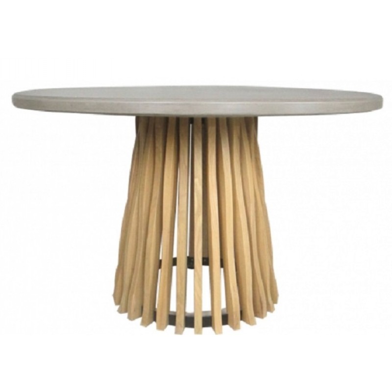 Τραπέζι φαγητού TREE από τσιμέντο και γρανίτη- βάση ξύλο teak  Κωδικός: GRS 153 Ύψος: 76cm Μήκος: 120cm 