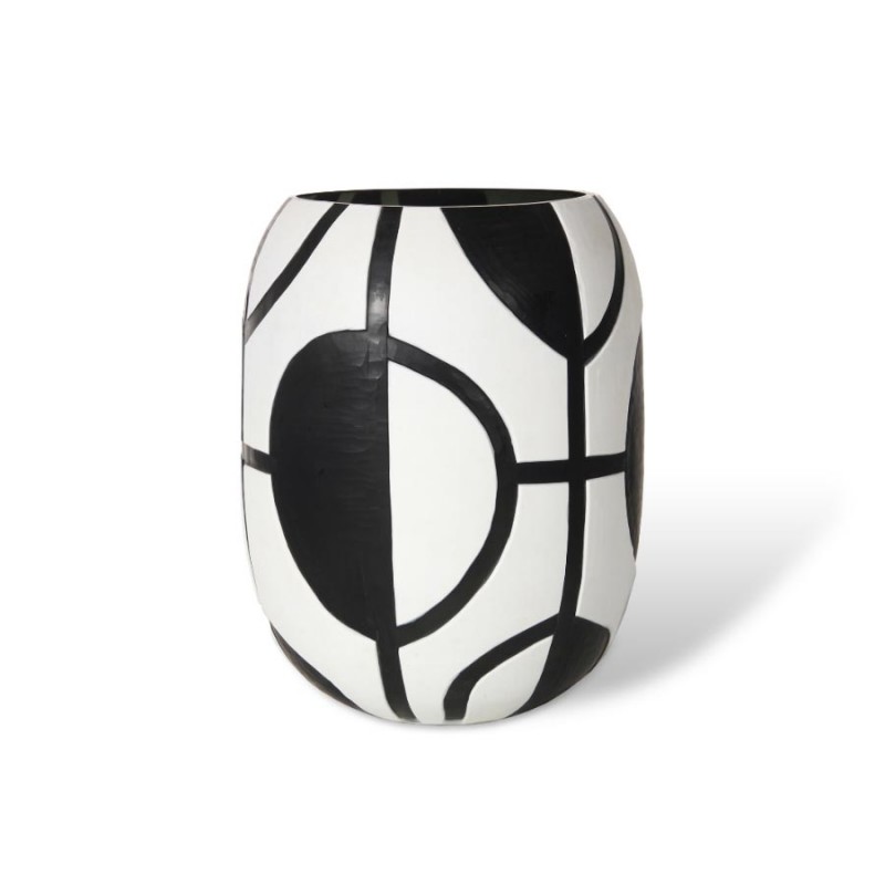 ΒΑΖΟ ΑΣΠΡΟΜΑΥΡΟ ΜΕΓΑΛΟ 3147015 ΔΙΑΣΤΑΣΕΙΣ 34cm x 34cm x 45cm