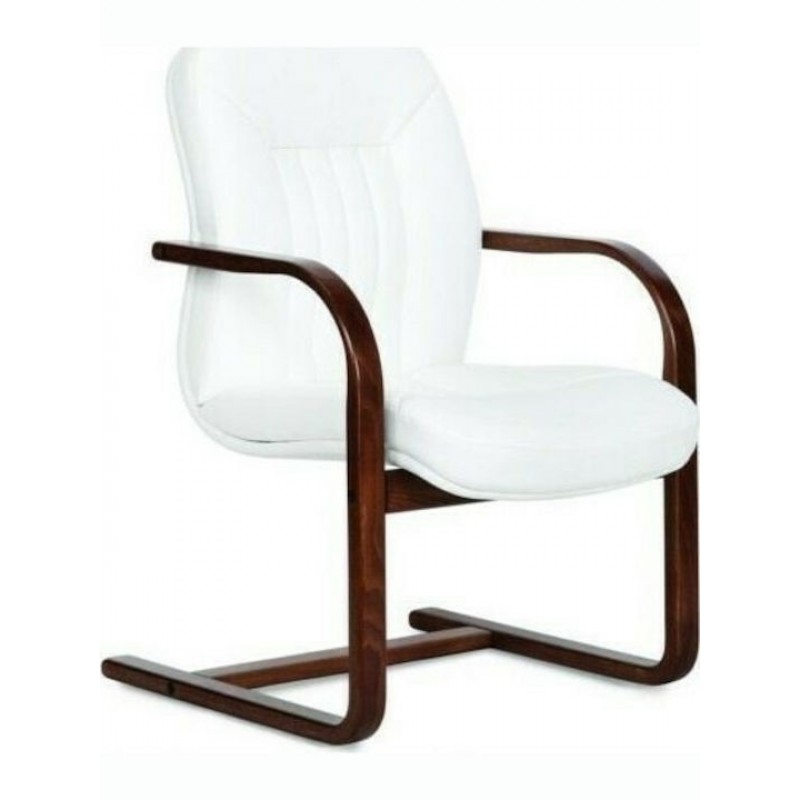 Πολυθρόνα Επισκέπτη Cronus CR6951X με Μπράτσα σε Λευκό Χρώμα 62x62x114cm   