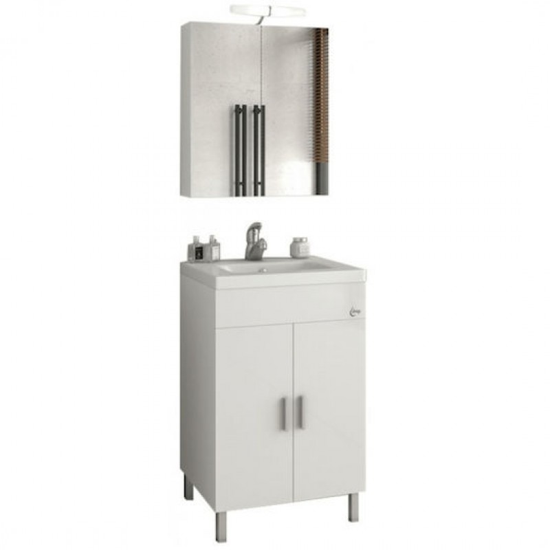 Drop Roma 50 Πάγκος χωρίς Νιπτήρα με Καθρέπτη Μ50xΒ39xΥ80cm ΛευκόΚωδικός: 5FRM050WH