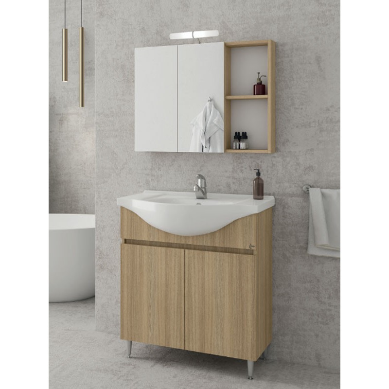 Drop Alfa 85 Slavonia Oak 5FAF085SO Έπιπλο Μπάνιου Μελαμινικό