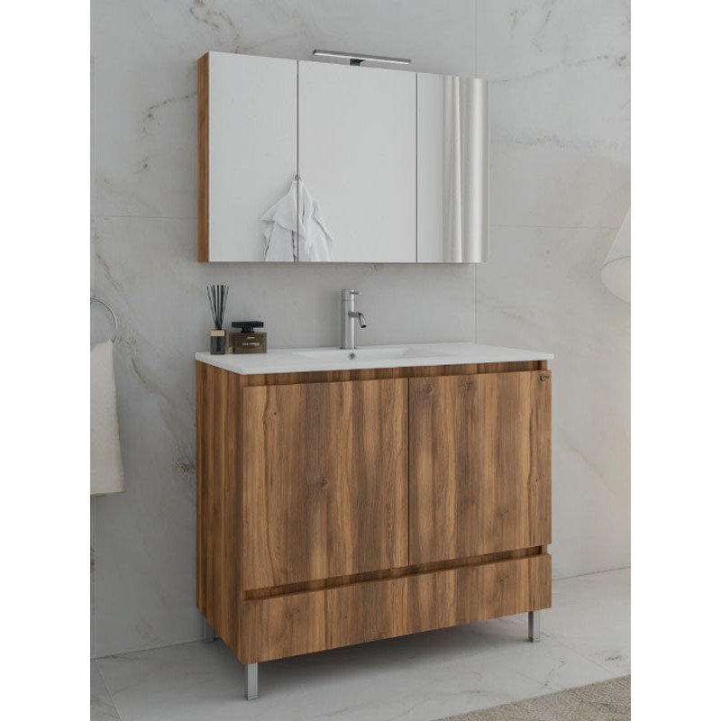 Drop Delta 100 Amber Baroque Oak 5FDL010BO Έπιπλο Μπάνιου Μελαμινικό