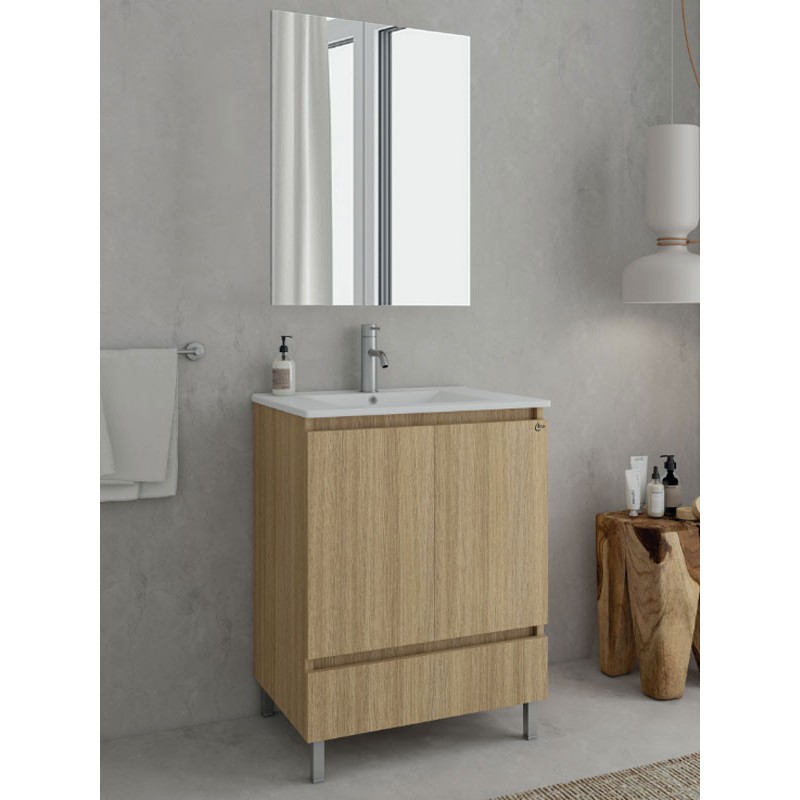 Drop Delta 60 Slavonia Oak 5FDLM60SO Έπιπλο Μπάνιου Μελαμινικό