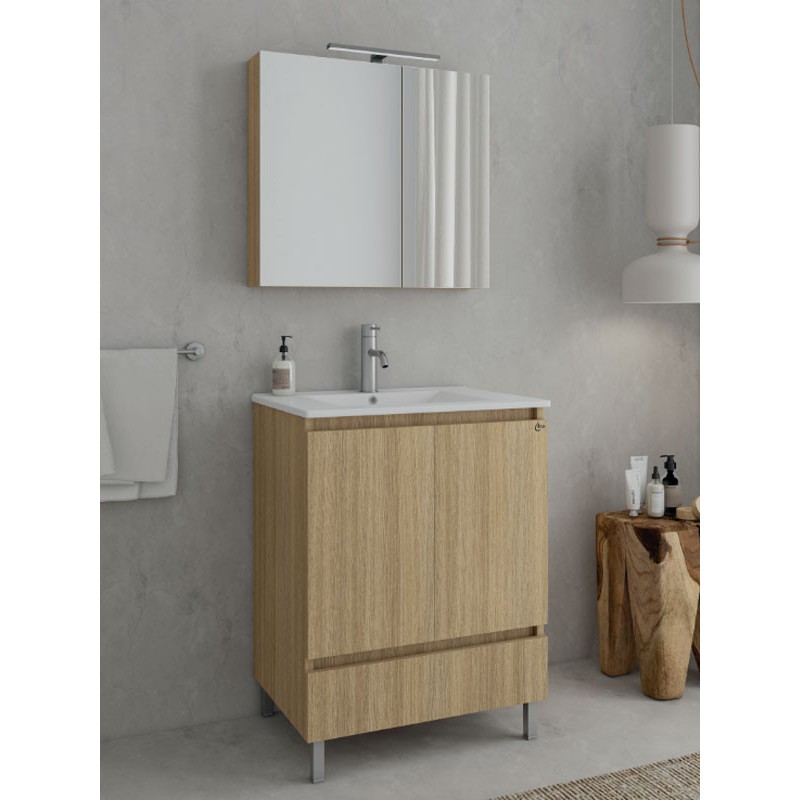 Drop Delta 75 Slavonia Oak 5FDL075SO Έπιπλο Μπάνιου Μελαμινικό