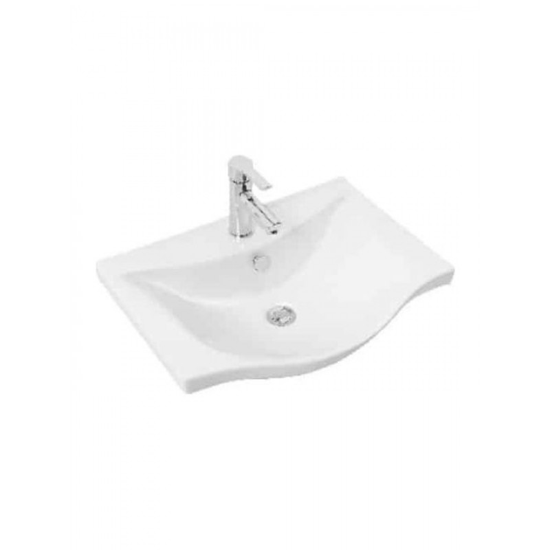 Drop Αlba 45 Επικαθήμενος Νιπτήρας Πορσελάνης 45x40cm Λευκός  6BSA045PC