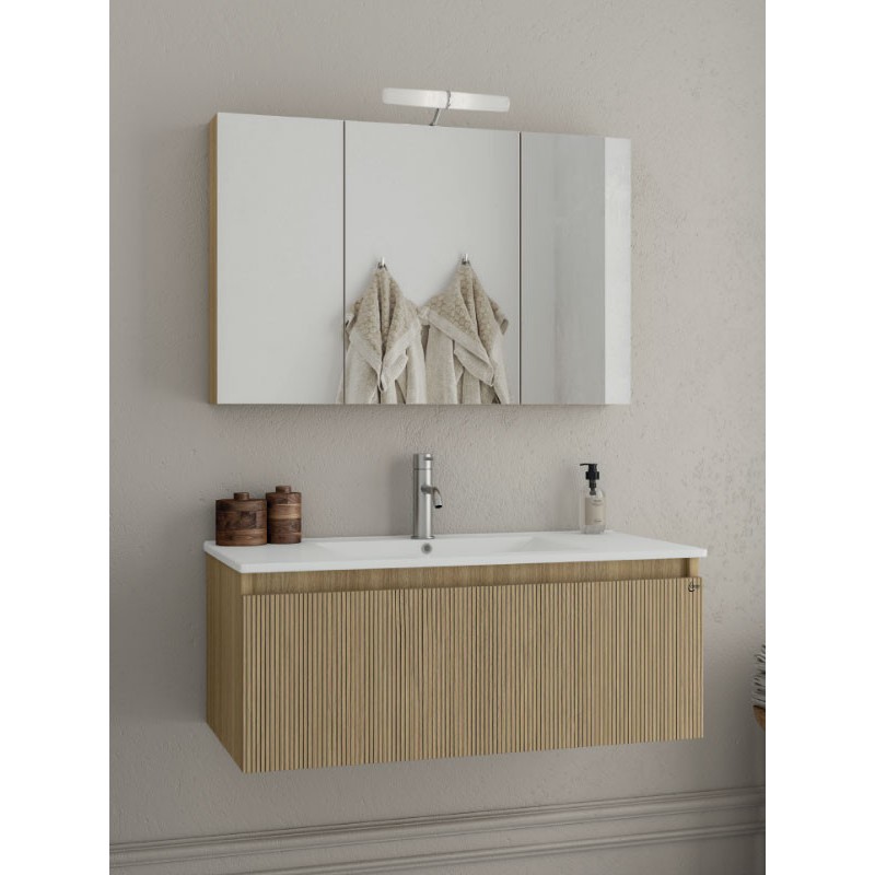 Drop Liberty 100 Slavonia Oak & Strada 5FLI010LO Έπιπλο Μπάνιου Μελαμινικό