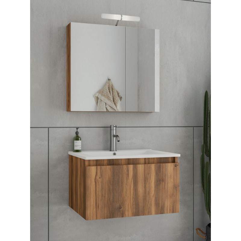 Drop Liberty 75 Amber Baroque Oak 5FLI075BO Έπιπλο Μπάνιου Μελαμινικό