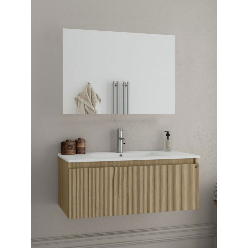 Drop Liberty 90 Slavonia Oak & Strada 5FLIM90LO Έπιπλο Μπάνιου Μελαμινικό