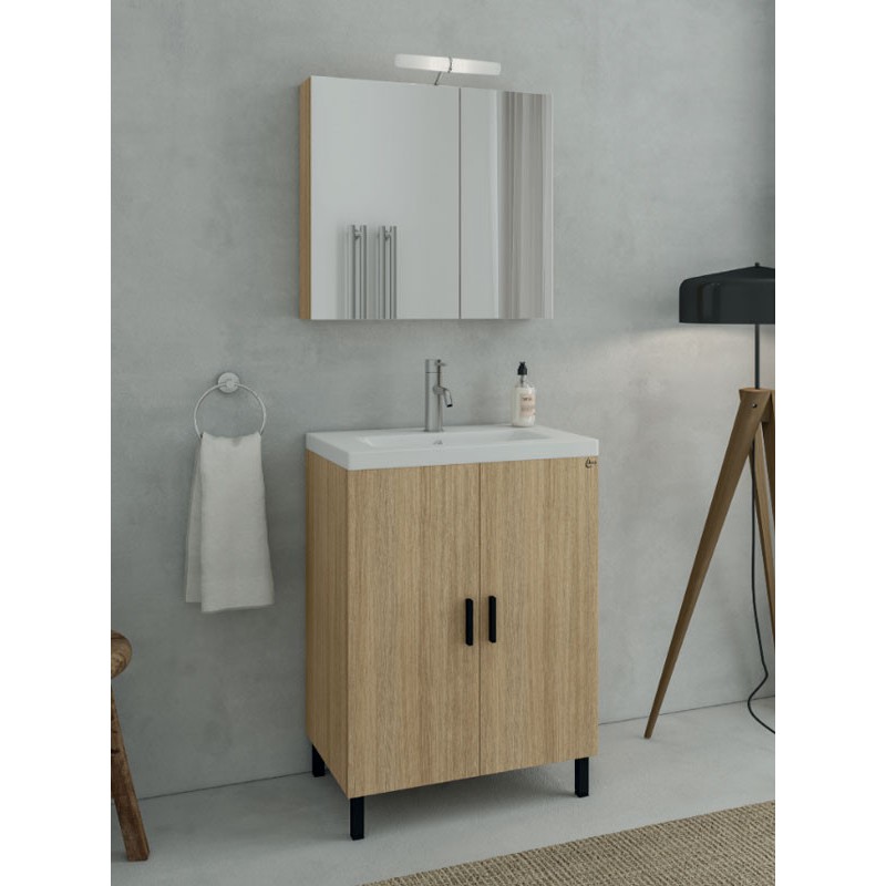 Drop Roma 60 Slavonia Oak 5FRM060SO Έπιπλο Μπάνιου Μελαμινικό