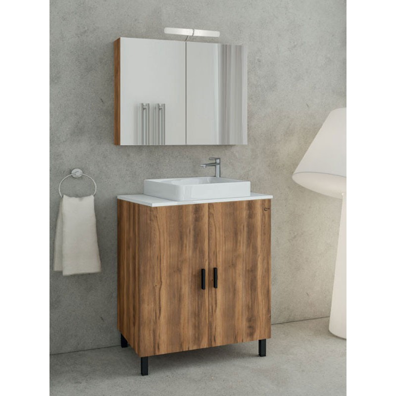 Drop Roma 80 Amber Baroque Oak 5FRMP80BO Έπιπλο Μπάνιου Μελαμινικό