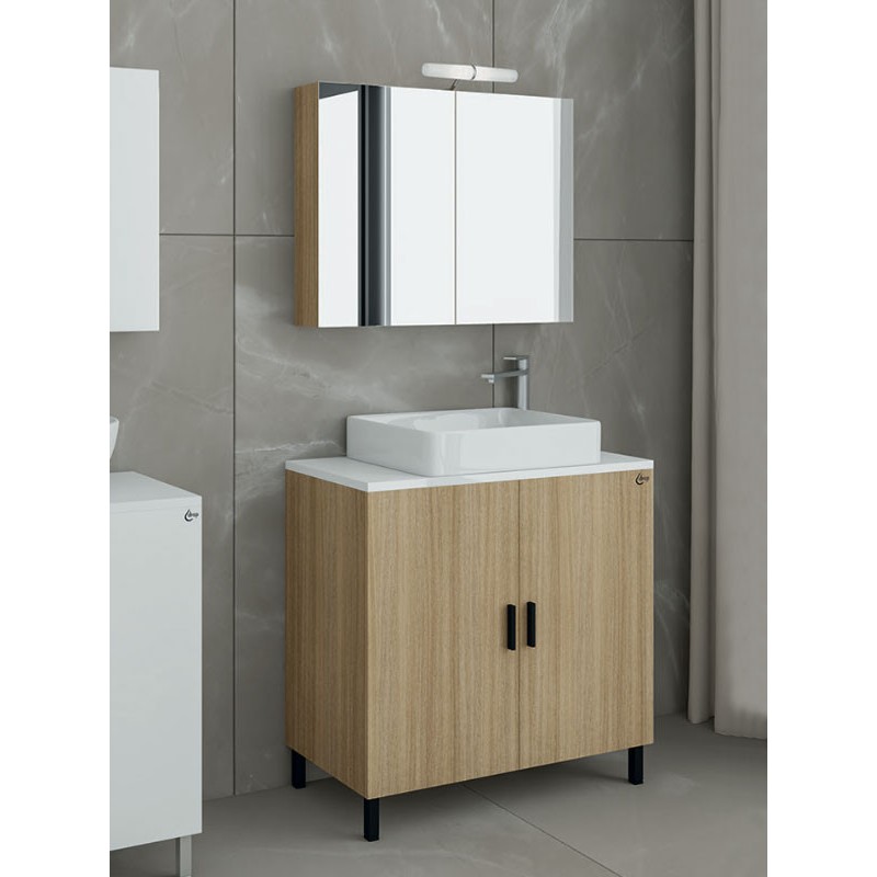 Drop Roma 80 Slavonia Oak 5FRMP80SO Έπιπλο Μπάνιου Μελαμινικό