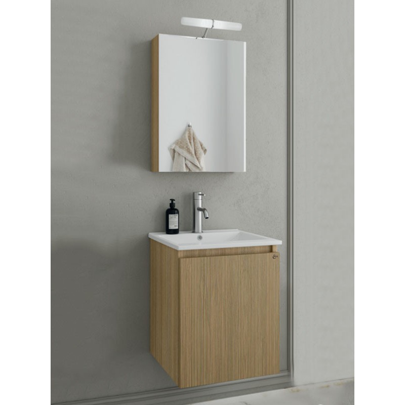 Drop Verona 40 Slavonia Oak & Strada 5FVRM40LO Έπιπλο Μπάνιου Μελαμινικό