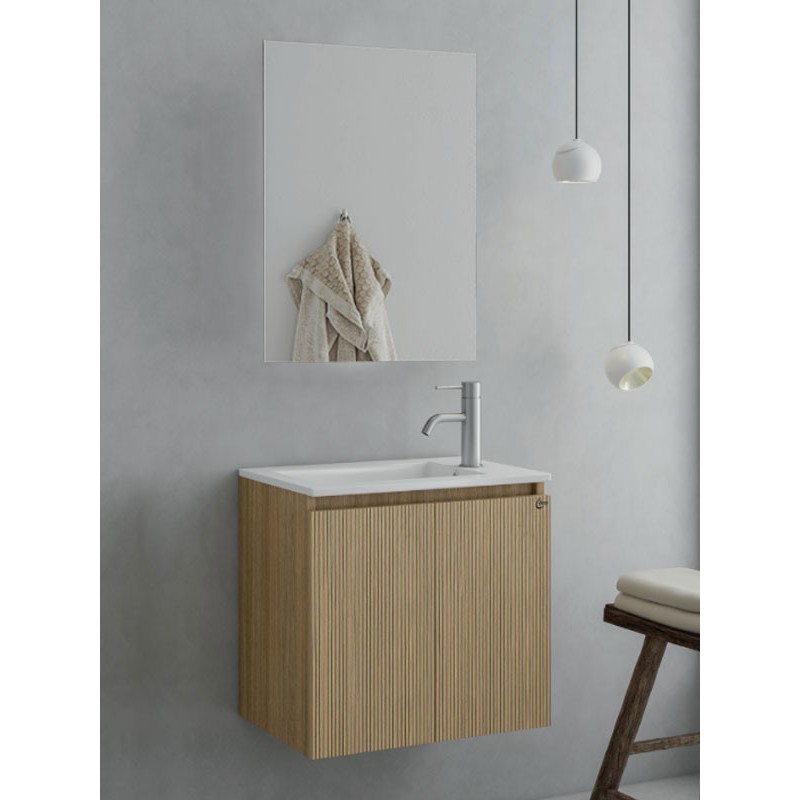 Drop Verona 55 Slavonia Oak & Strada 5FVRM55LO Έπιπλο Μπάνιου Μελαμινικό