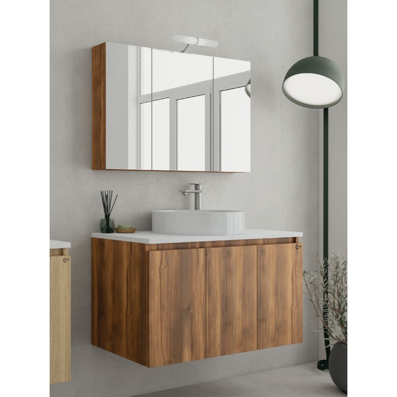 Drop Verona 90 Amber Baroque Oak 5FVRP90BO Έπιπλο Μπάνιου Μελαμινικό