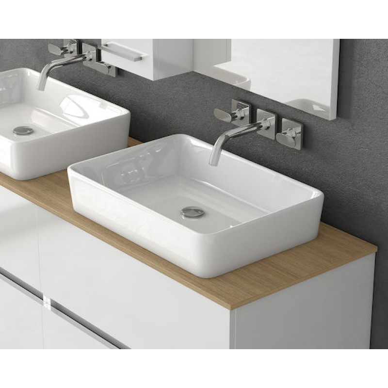 Drop Luxus 140 Πάγκος με Νιπτήρα Μ67.5xΒ50xΥ40cm White 6BTC3050P