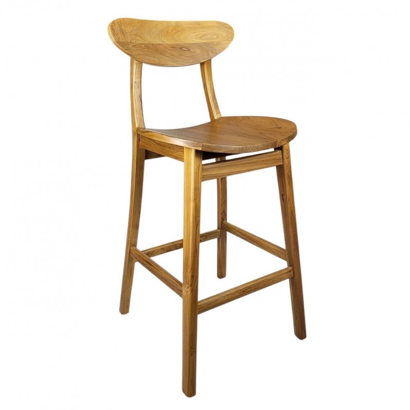 ROPAN stool  Σκαμπώ μπαρ από ξύλο Teak ιδανικό για εσωτερικό και εξωτερικό χώρο Διαστάσεις: 45x50x105