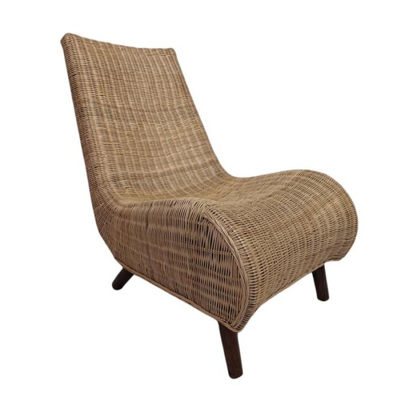 AGAPI RATTAN Πολυθρόνα από φυσικό πλεκτό Rattan, περιλαμβάνει μαξιλάρι  Διαστάσεις :90x75x85 