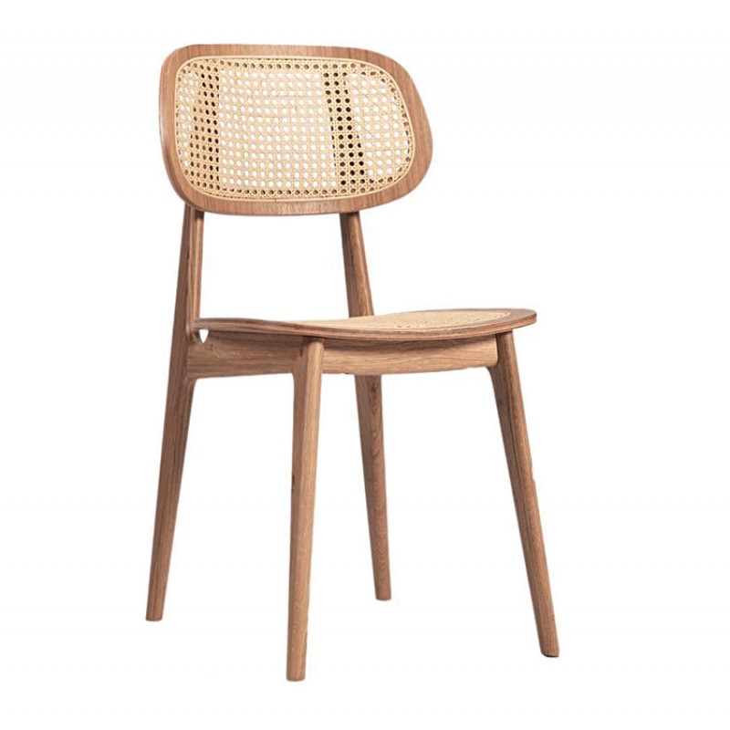 AMELIA COD 5050808  Καρέκλα φαγητού απο ξύλο teak και ψάθα Βιέννης.  Διαστάσεις: 50x50x80