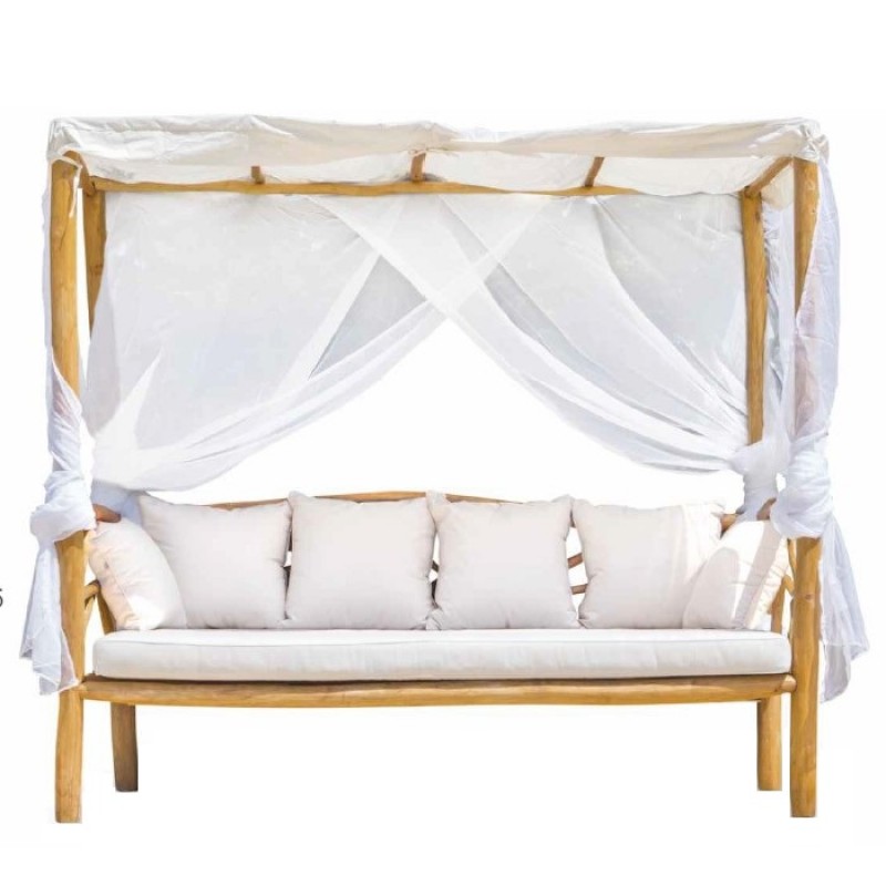 Day bed με μαξιλάρια & κουρτίνες 200x100x200 cm ( DB-5 )