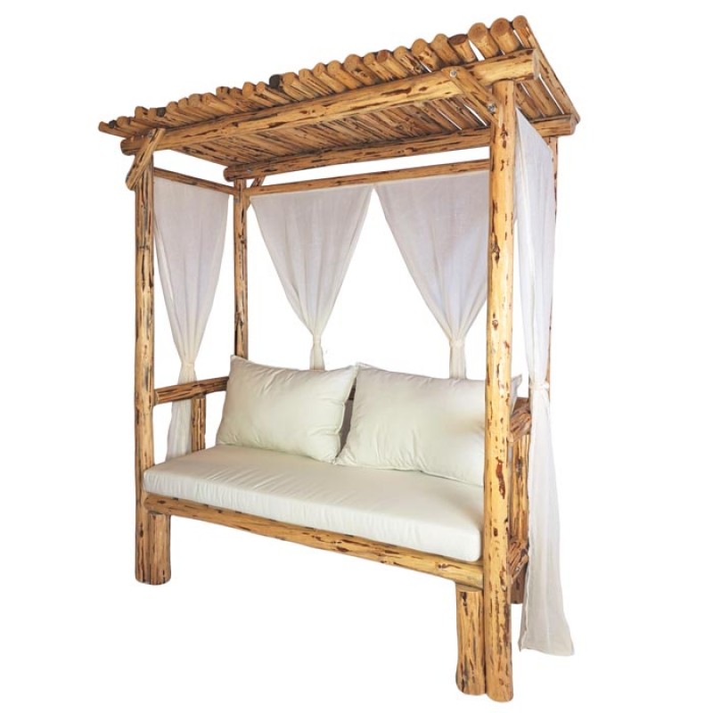 Day bed με μαξιλάρια & κουρτίνες 180x80x210cm ( DB-69 )