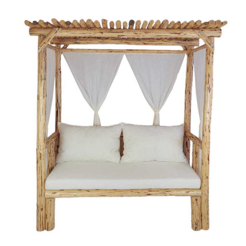 Day bed με μαξιλάρια & κουρτίνες 180x80x210cm ( DB-69 )