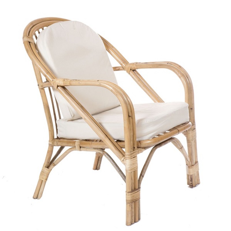 Πολυθρόνα GOLF από φυσικό Bamboo, περιλαμβάνει μαξιλάρι 65x75x90