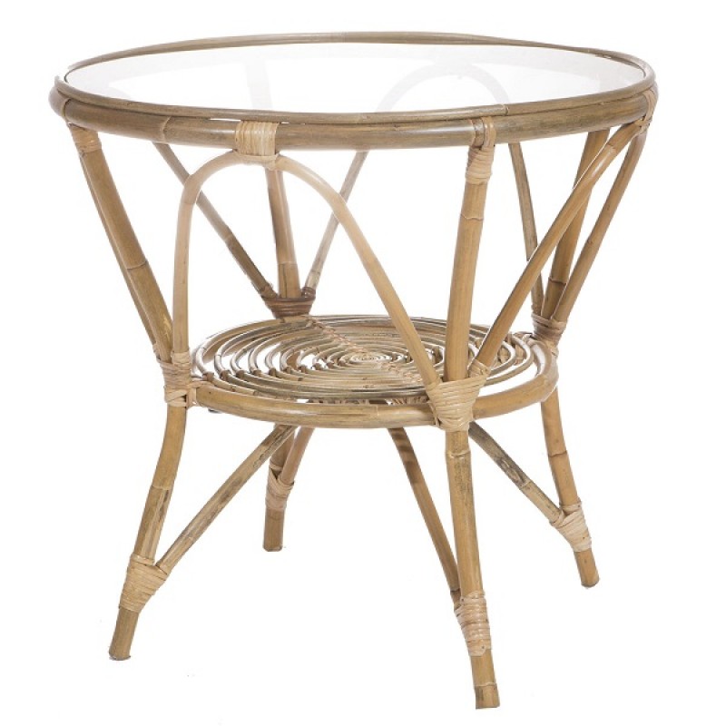 Τραπέζι GOLF  από Bamboo με κρύσταλλο  Διαστάσεις: Φ65X60cm 