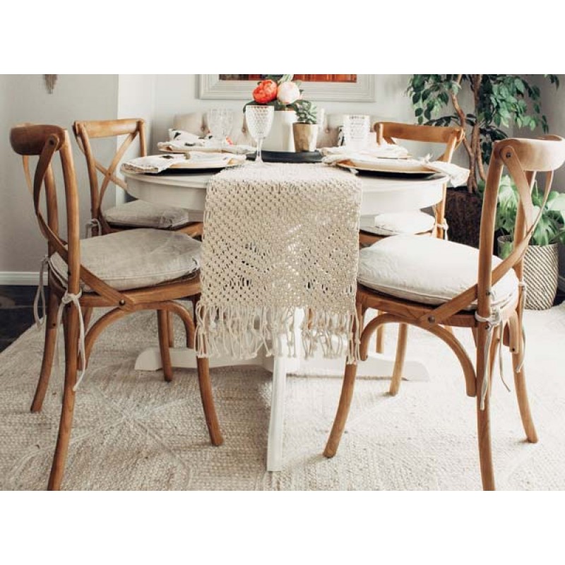  JEPARA 8788 Καρέκλα φαγητού από ξύλο teak και σχέδιο χιαστί στην πλάτη. Διαστάσεις:45x45x90  