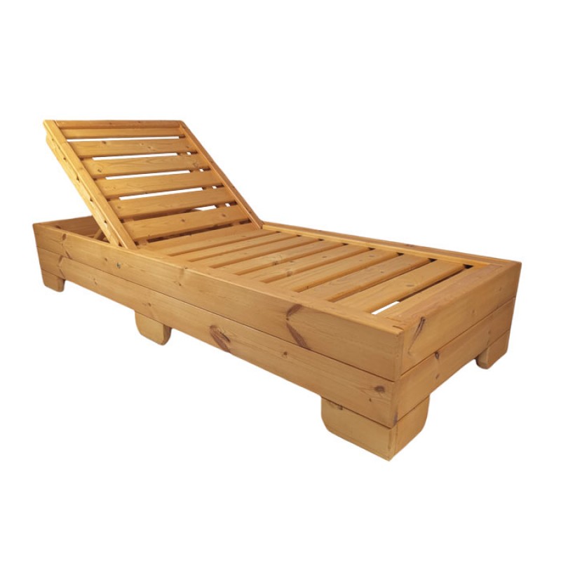 Lorena lounger Ξαπλώστρα ξύλινη από πεύκο εμποτισμού βαρέως τύπου 200χ80x33cm
