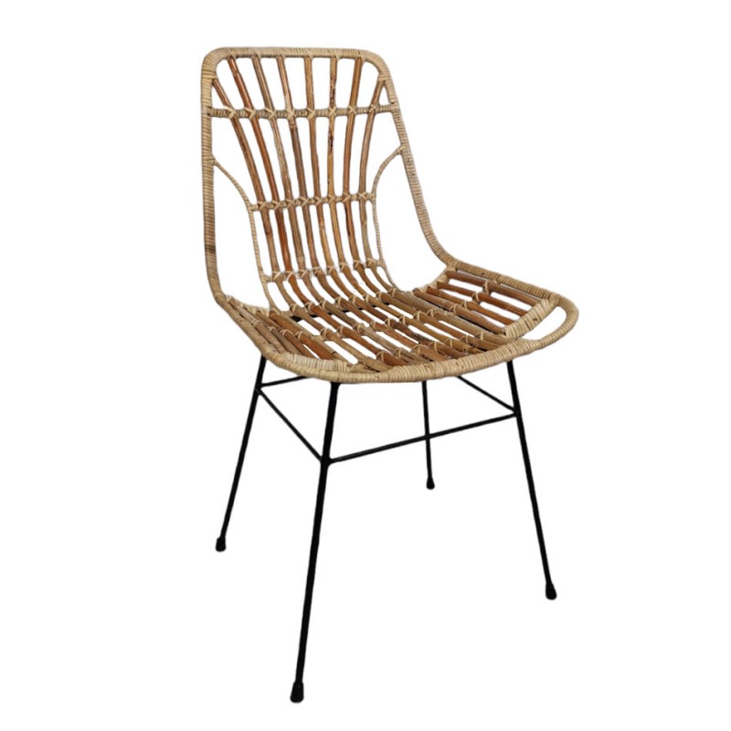 OLIVIA 767990  Καρέκλα από rattan με μεταλικό σκελετό.   Διαστάσεις:45X55X85cm 